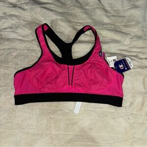 Champion pink and black sports bra